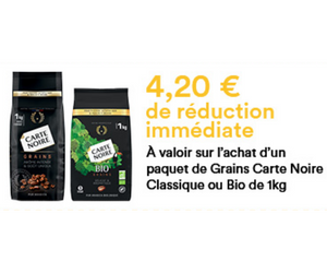 remise sur vos cafés en grains Carte Noire