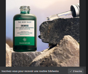 Échantillons gratuits de soins Edelweiss The Body Shop