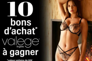 bon d’achat lingerie Valège de 60 € offert