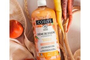 crème de douche hydratante pêche et carotte bio de Coslys