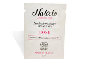 huile de massage bio relaxante à la rose Natéclo
