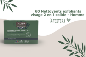 nettoyant exfoliant visage 2 en 1 solide Men Cattier