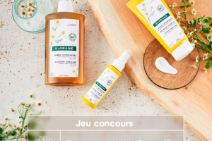 routine capillaire à la camomille Klorane
