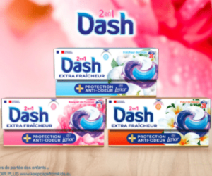 une boîte de lessive Dash Pods Extra Fraîcheur