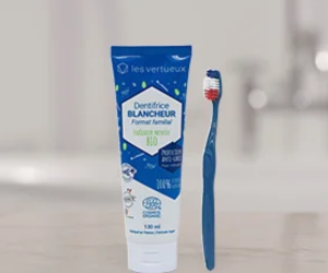 brosse à dents Parti Prix et dentifrice blancheur bio Les Vertueux