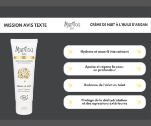 crème de nuit à l’huile d’argan Marilou Bio