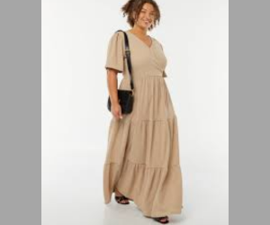 robe grande taille beige de Kiabi