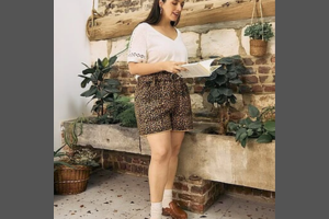 short grande taille léopard de Kiabi