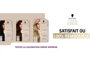 coloration Crème Supreme Schwarzkopf à zéro euro