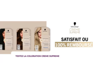 coloration Crème Supreme Schwarzkopf à zéro euro