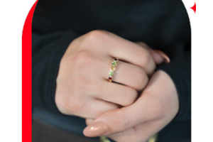 bague en or 375 pierres fines